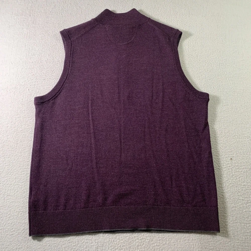 Raffi wool men's sweater vest Purple LARGE